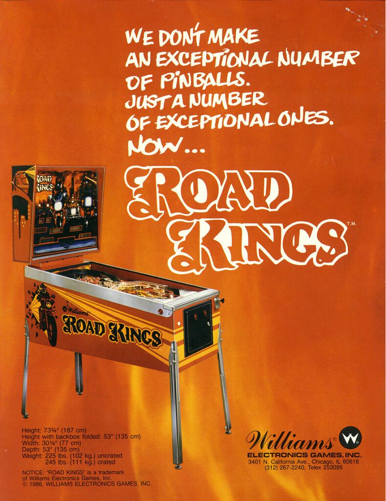 flipper williams road kings 1986 flyer