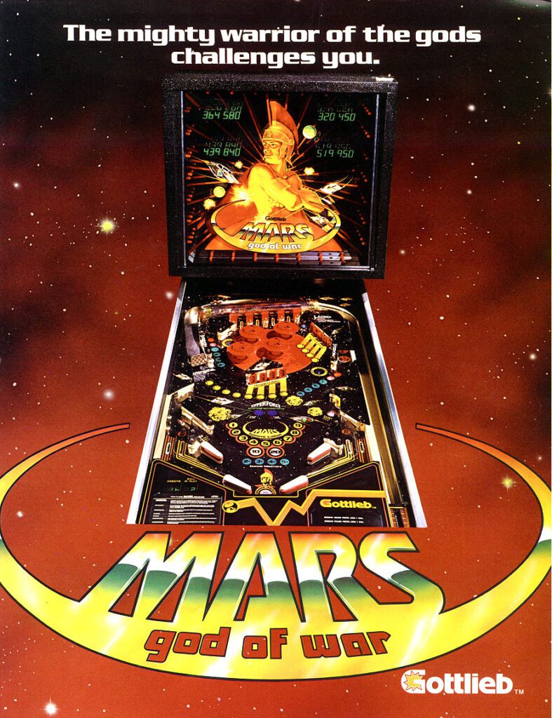 flipper gottlieb mars god of war 1981 - flyer -