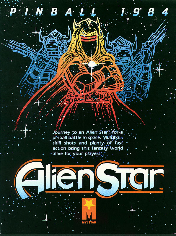 flipper gottlieb alien stars - 1984 - flyer -