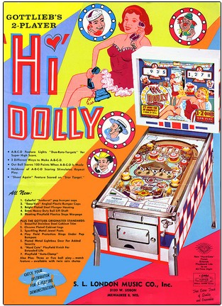 Flipper Gottlieb Hi Dolly 1965 - Flyer -