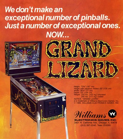 Flipper Grand Lizard - affiche