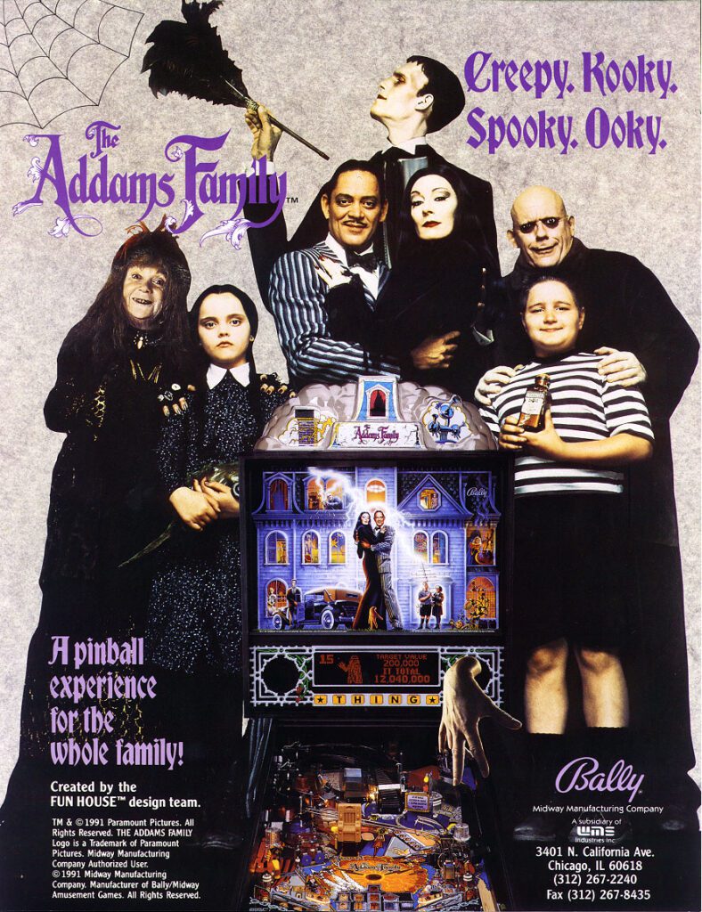 Flipper bally The Adams Family 1992 - flyer