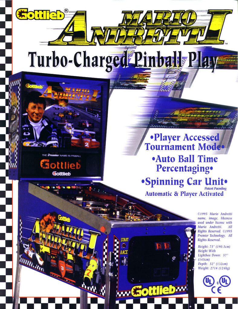 Flipper Gottlieb Mario Andretti 1995 - Flyer -