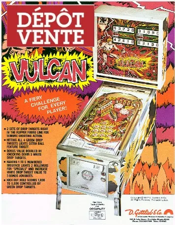 Flipper gottlieb vulcan 1977 - vulcan -