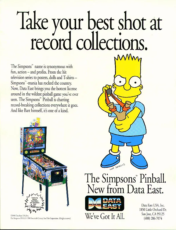 Flipper data east The Simpsons 1990- flyer-