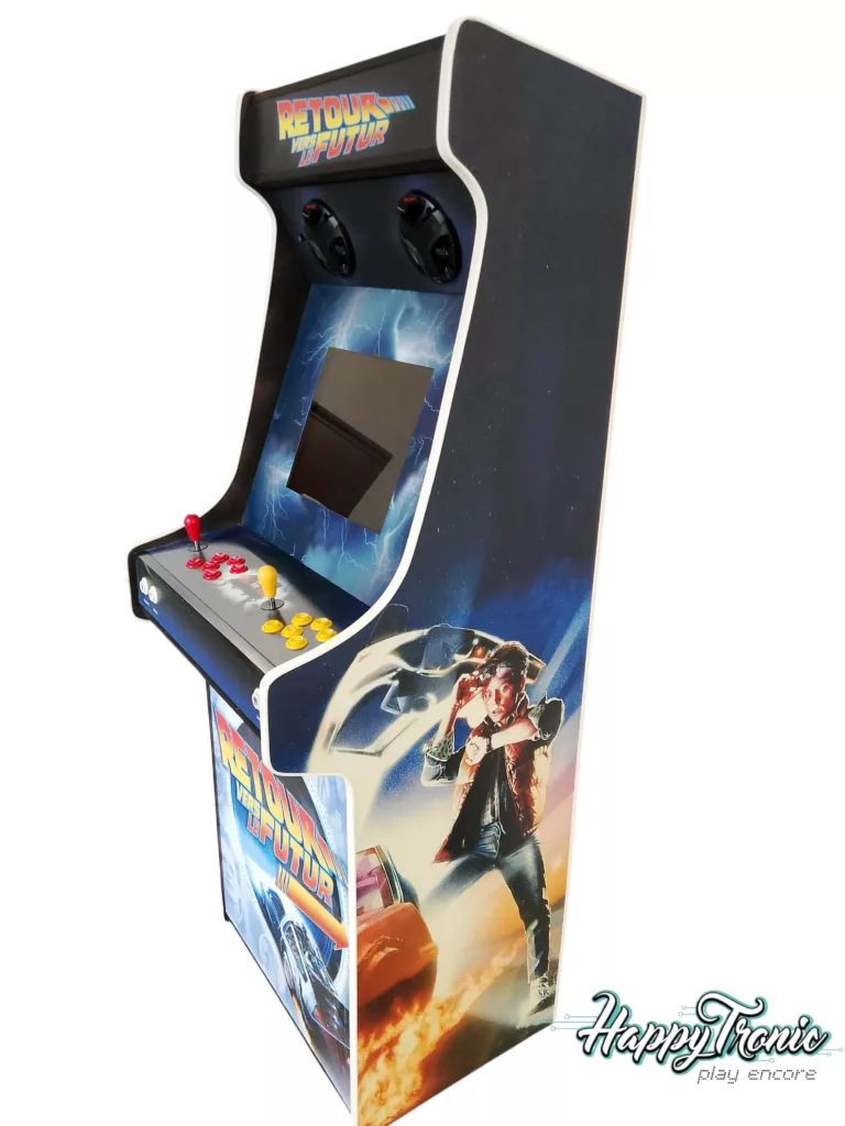 Borne arcade neuve multi jeux - Retour vers le futur - vue de coté