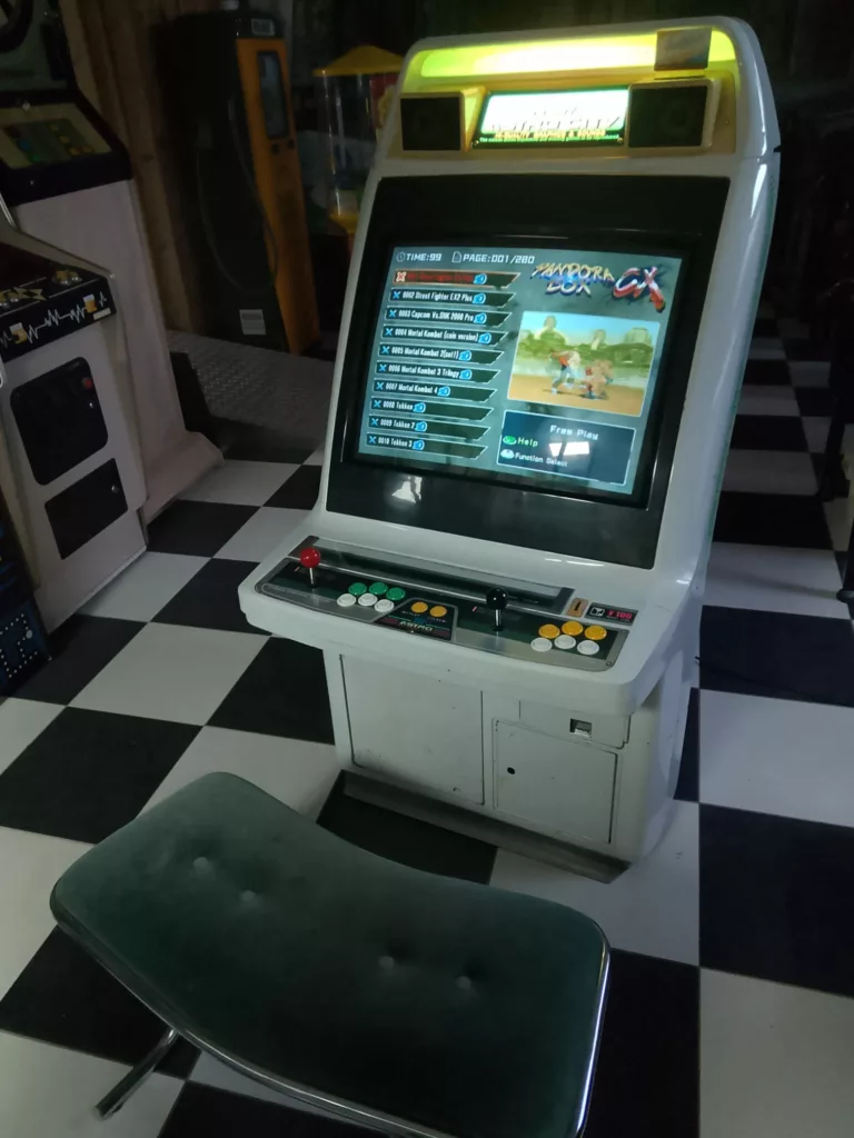 borne arcades sega astro city 1990 avec banc