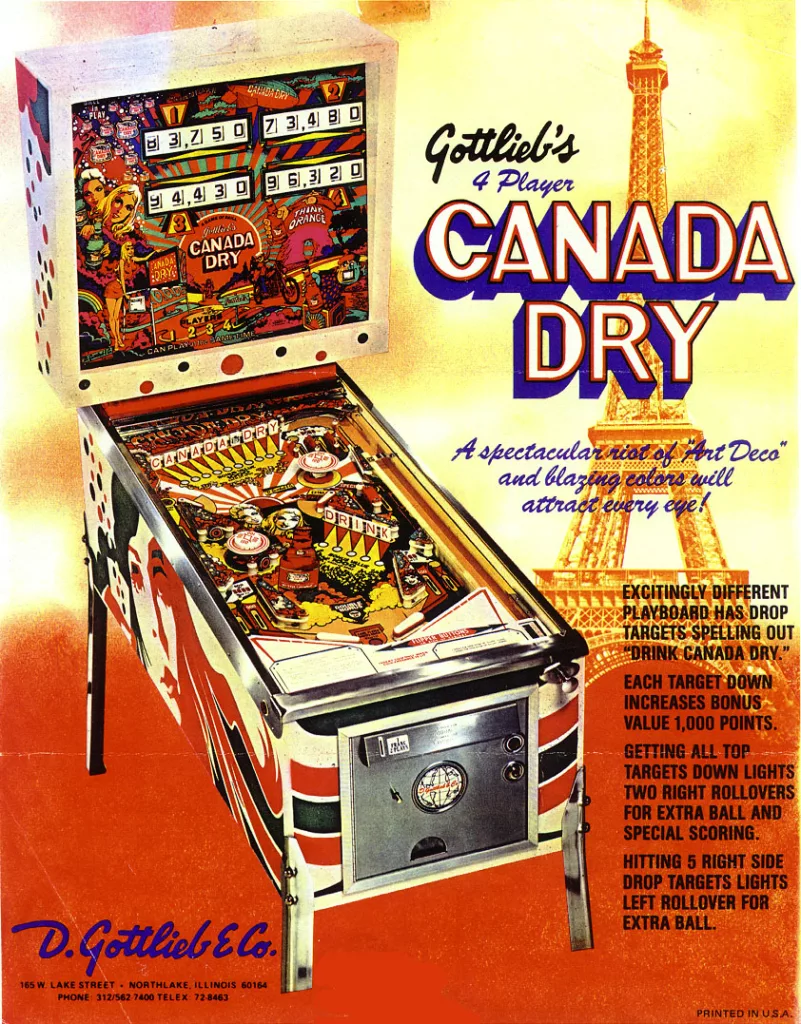 flipper gottlieb canada-dry 1976 - flyer-