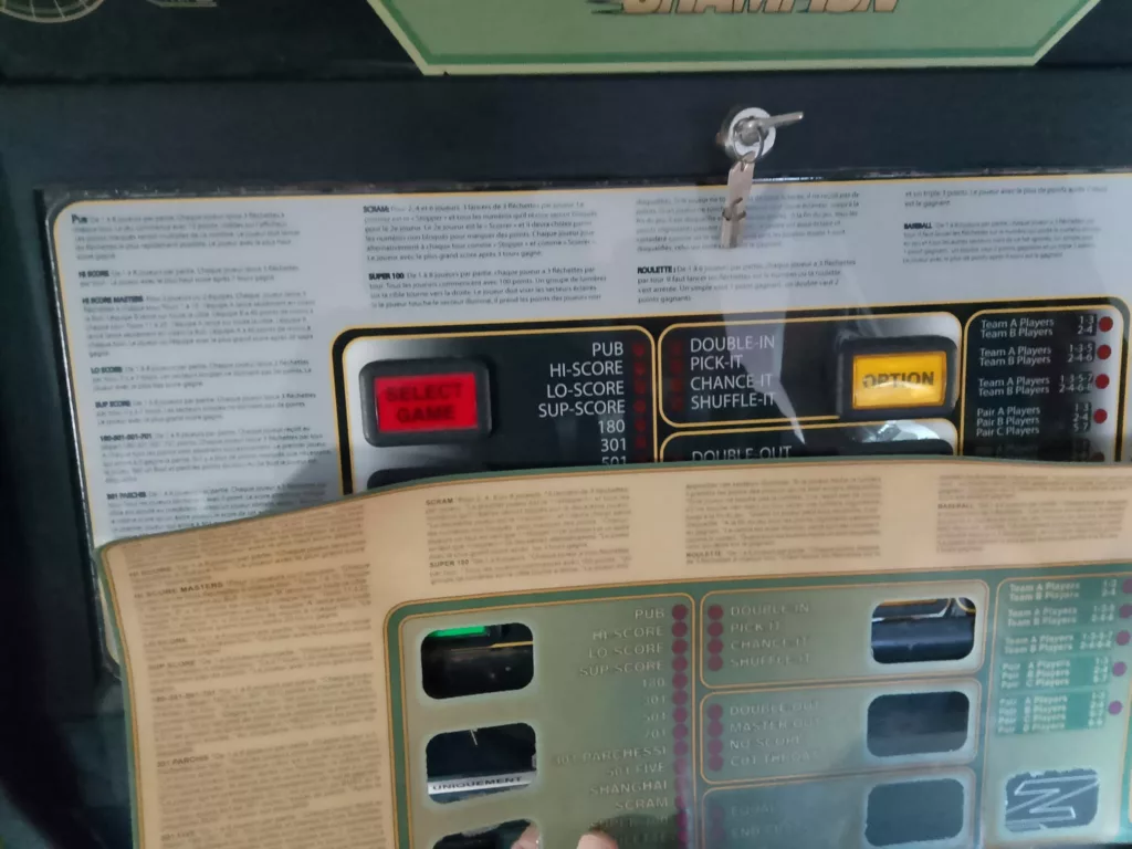 flechette de bar roston champion club - pannel boutons-