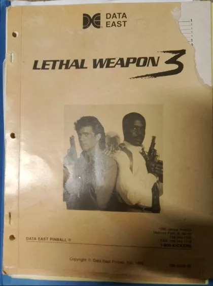 Flipper dataeast lethal weapon3 - 1992 - documentation