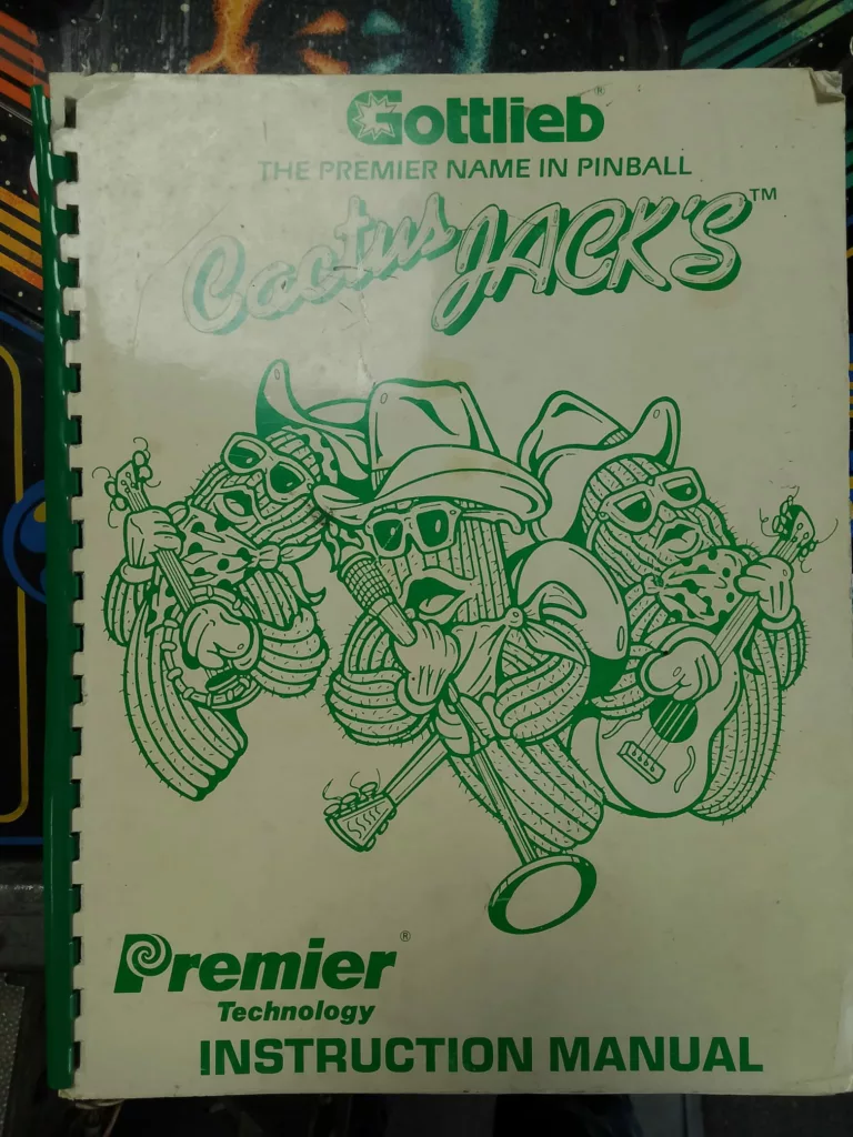 Flipper gottlieb cactus jack's - 1991-documentation