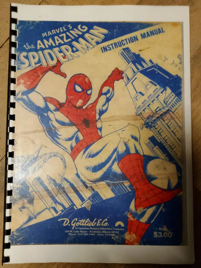 Flipper gottlieb the amazing spiderman - 1980 - documentation-