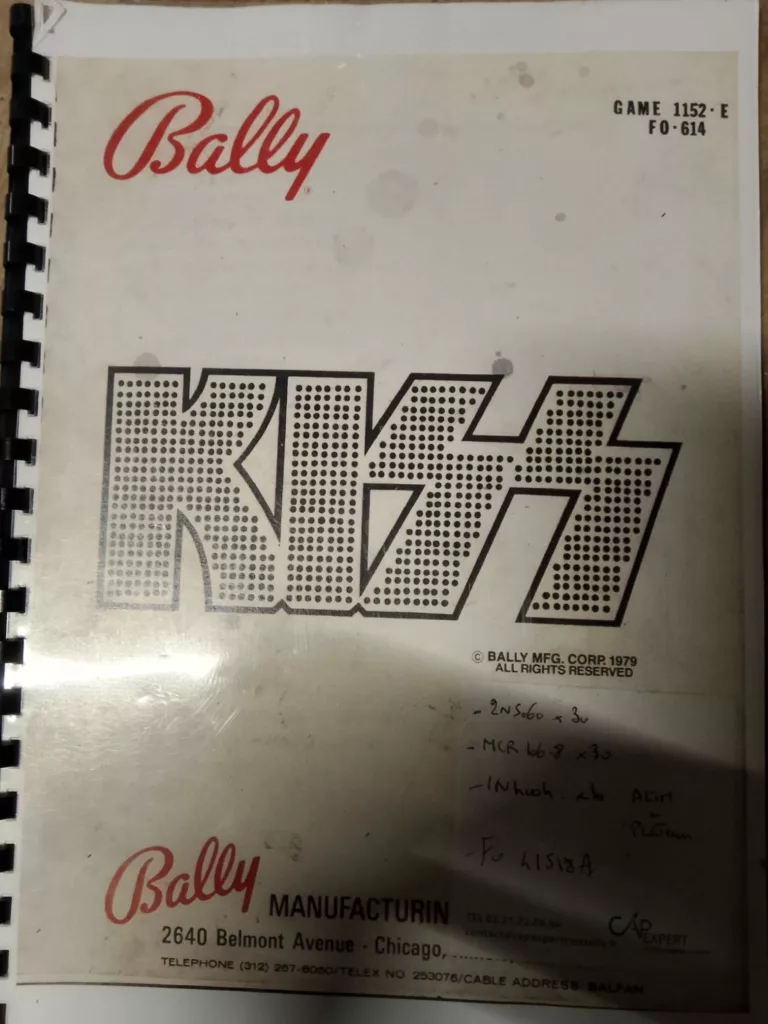 Flipper Bally Kiss 1978 - documentation-