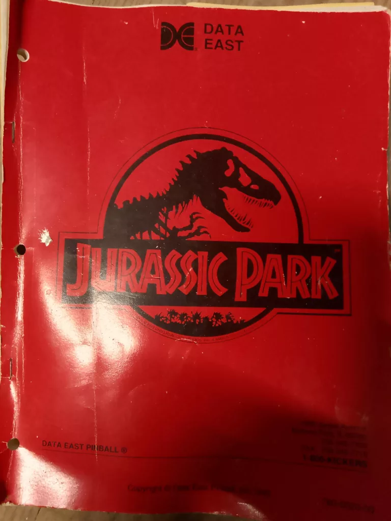Flipper dataeast jurassic park - 1992 - documentation