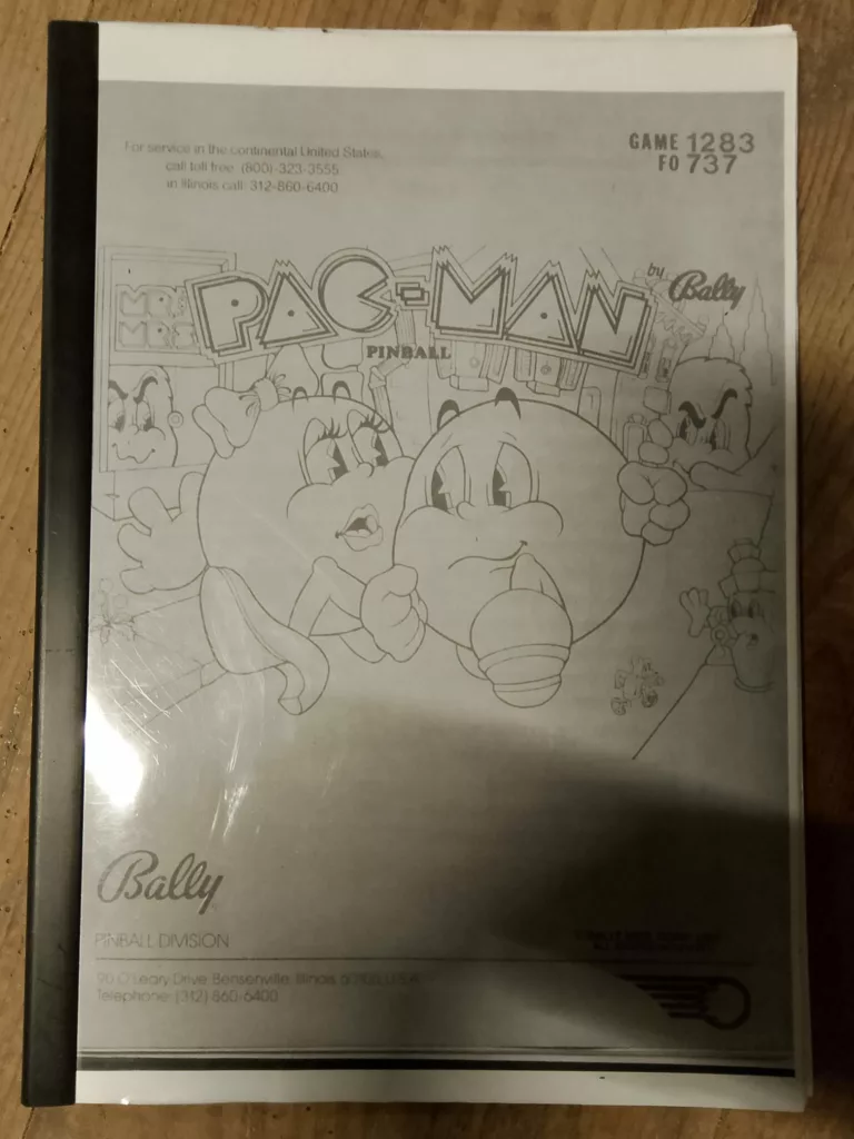 flipper bally pacman -1980- documentation